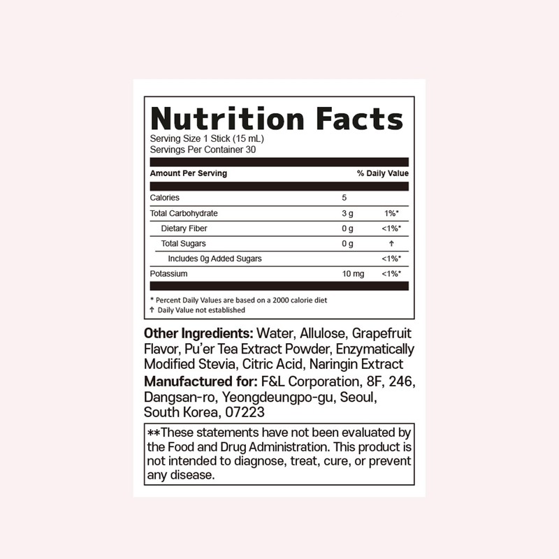 LIVELING] Apple Cider Vinegar Liquid Stick l Grapefruit Flavor, Natural