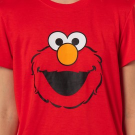 INTIMO Sesame Street Women's Big Face Tossed Print Character Sleep Pajama Set (Elmo, X-Large)