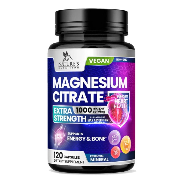 Citrato De Magnesio 120 Cápsulas | Alta Absorción | Suplemento