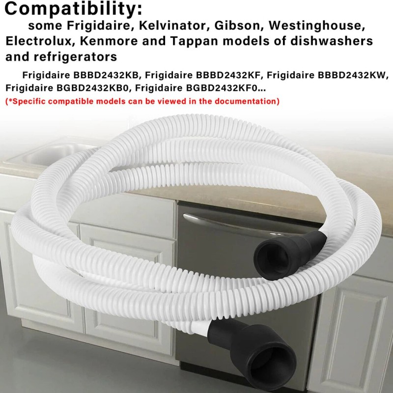 for Electrolux Frigidaire Drain Hose 807117001 for Electrolux Frigidaire Dishwasher