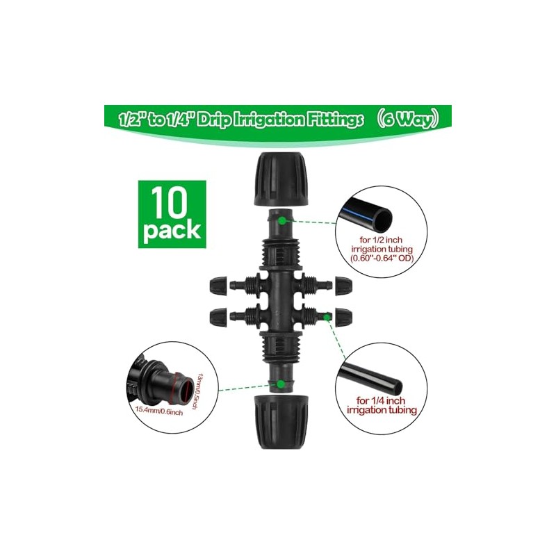 Wzzy Gurden Pack of 20 1/2 Inch to 1/4 Inch