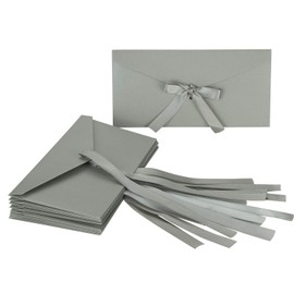 Set of 10, Western Envelopes, Long Envelopes, No. 5, Trifold, Western Envelopes, Ribbon, Frameless, Solid, Thick, Horizontal, Stylish, Business Envelopes, Receptions, Weddings, Parties, Invitations, Announcements, Multi-Envelopes, Popular, Later Set, Sil