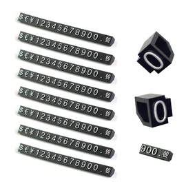 THXFUNAREA Pack of 8 Price Tags Number Letter Price Cube Display Number Adjustable Letter Price Tag Holder Block Set for Magazine Jewellery Watch (Black on White)