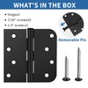 3 Pack Matte Black Door Hinges 4 Inch, Exterior Door