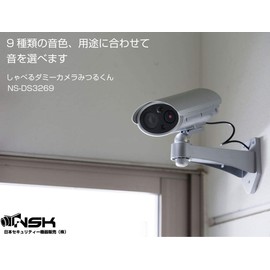 NSK Security Camera, Silver, 3.3 x 7.6 x 6.9 inches (8.48 x 19.4 x 15.1 cm), Dummy Camera, Mitsuru-kun NS-DS3269