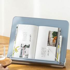 GALEFORM Book Stand for Reading Angle Adjustable Book Holder Tray for Kids Adults Foldable Cookbook Stand Desk Reading Stand with Page Paper Clips for Textbooks Recipe Magazine Laptop Kindle Tablet