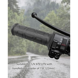 7/8'' ATV UTV Heated Handlebar Grips, 12V 3 Temperature Electric Heated Handle Compatible with Harley Honda Kawasaki Yamaha ATV UTV 22mm Diameter Handlebar