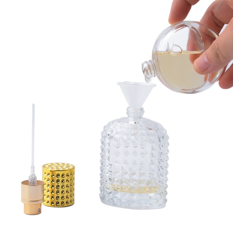 Enslz 50ml Refillable Clear Glass Luxury Spray Perfume Bottle Empty