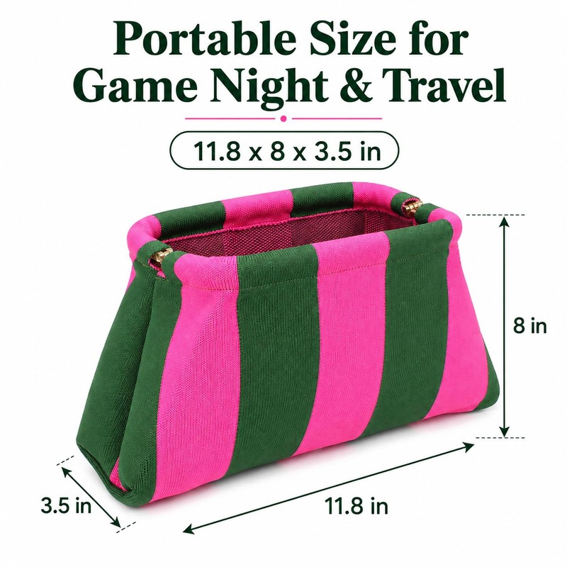 Woven Mahjong Tile Bag for American Mah Jongg, Striped Crochet