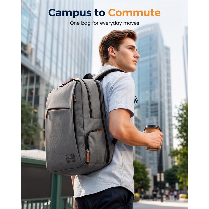 MATEIN Classic College Laptop Work Backpack with Lunchbox & Ice