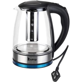 Zokop Electric Glass Kettle Tea Maker with Temperature Controls 110V 1500W 1.8L Filter
