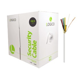 LOGICO Best 500ft 22/6 Shielded CCA Security Alarm Control Wire Stranded PVC Jacket White