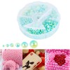 2Boxes Gradient Imitation Pearl Semicircular Nonporous Flat Back Decorative Accessories