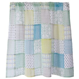 Sunny day fabric cafe curtain Rush width 100cm x length 70cm (Green Pattern)