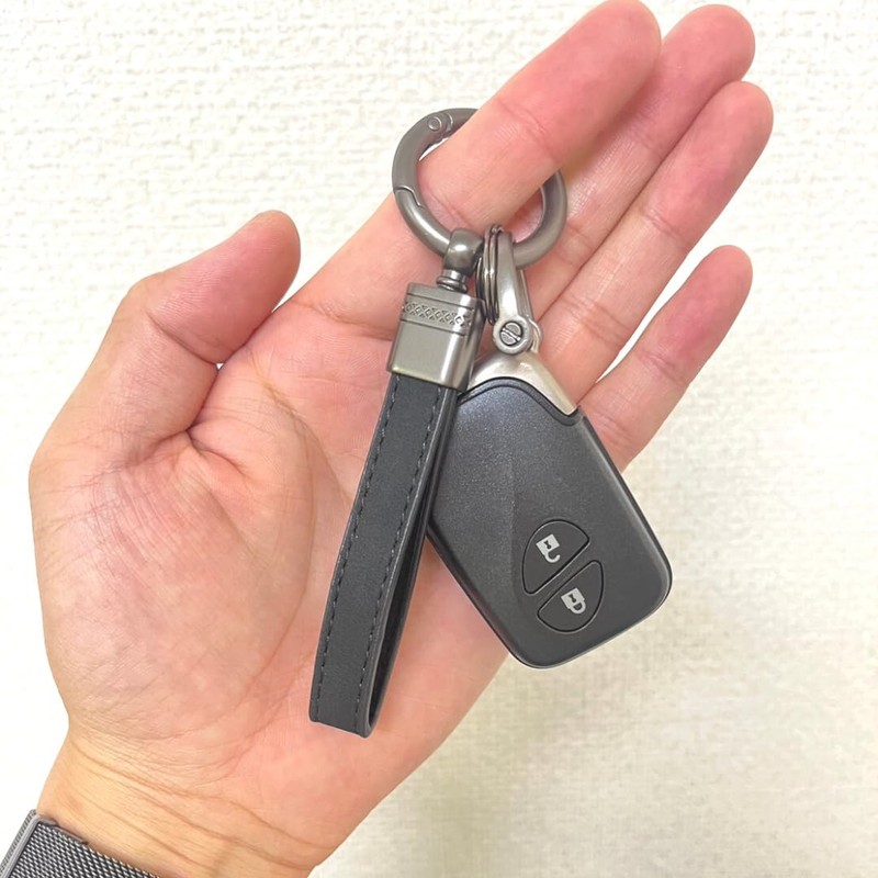 Kurohido Key Ring, Strap, Leather-Style, Double Ring Included, Leather