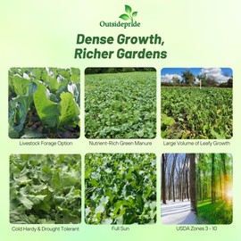 Outsidepride Bayou Kale Seeds - 10 lb. Annual, Versatile & Cold-Tolerant, Cover Crop Seeds for Planting Large, Resilient Foliage for Livestock Grazing, Erosion Control & Easy Growth