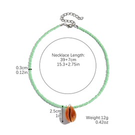 JOYEAR Starfish Necklace,Seashell Beachy Necklaces Summer Jewelry Hawaiian Boho Necklace for Women Gift (Shell-E)