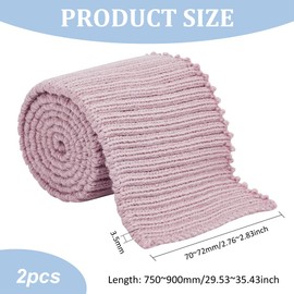 BENECREAT 2Pcs Knitted Rib Fabric Cuffs Replacement, 75x7cm Tubular Rib Knit Fabric for Waistband Wear Cotton Padded Jacket Sportswear Cuffs Extension, 3.5mm Thick Rosy Brown