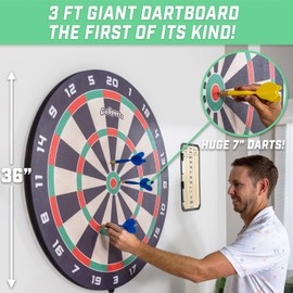 GoSports Giant Cork Dartboards - Includes 12 Giant Darts and Scoreboard - New Fun Twist on Darts, Choose Your Size