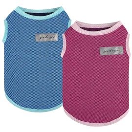 2 Pack Dog Shirts for Small Dogs Girl Boy Sun Protection Quick Dry Vest Summer Dog Clothes Soft Breathable Lightweight Tank Top Cooling Tee Tshirts Cats Sleeveless Outfit