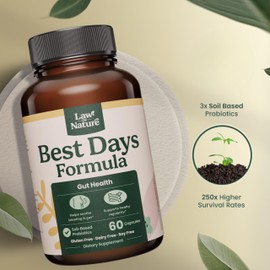 Best Days Formula Probiotics for Digestive Health and IBS Relief | Spore-Forming, Soil-Based ProbioSEB CSC3 with Prebiotics, L-Glutamine & More | IBS Supplement for Leaky Gut Repair, 60 Capsules