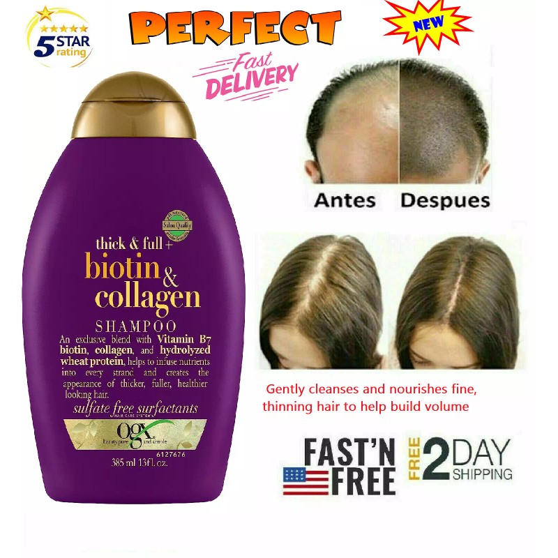 Biotin & Collagen Shampoo Tratamiento Para La Caida Del Cabello