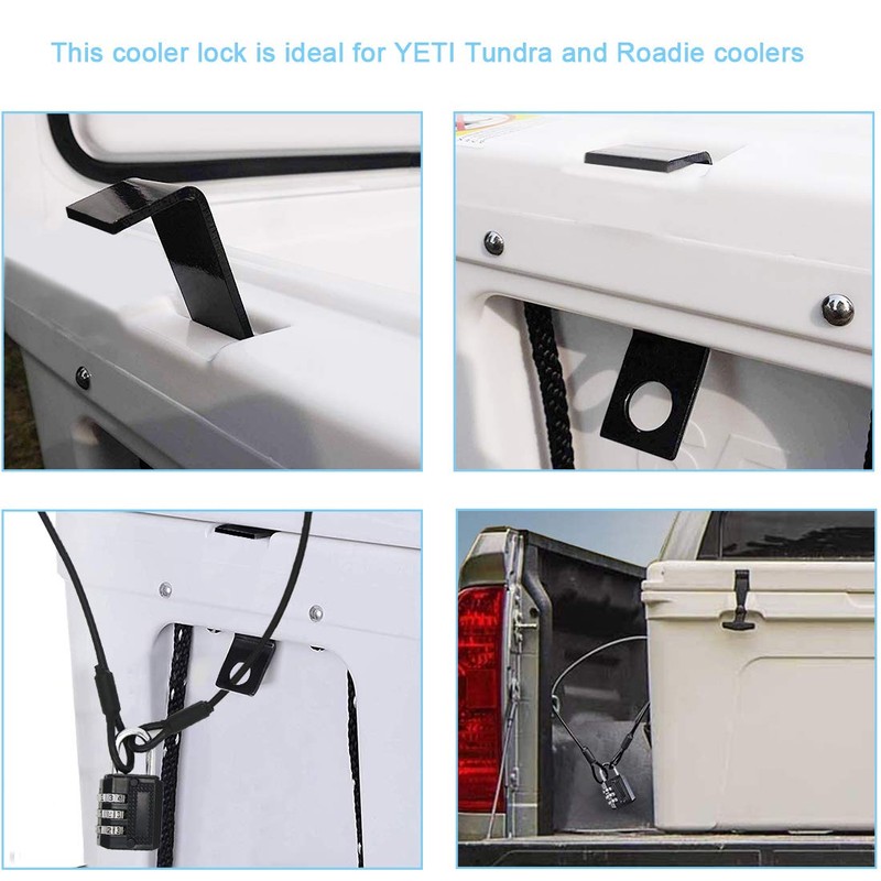 Together-life Cooler Cable Lock Bracket for YETI Tundra, 6 ft