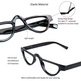 VisionGlobal 4 Pairs Reading Glasses with Spring Hinge for Women/Men, Eyewear Frame (4 Color, 1.00 Magnification)
