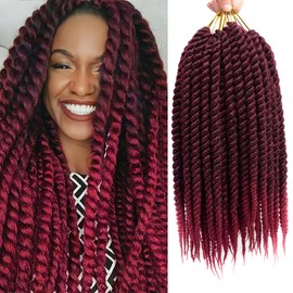 Havana Twist Crochet Hair 6 Packs 22 inch Crochet Braids Senegalese Twist crochet Hair Jumbo Havana Twist Crochet Braids(T1B/BUG)