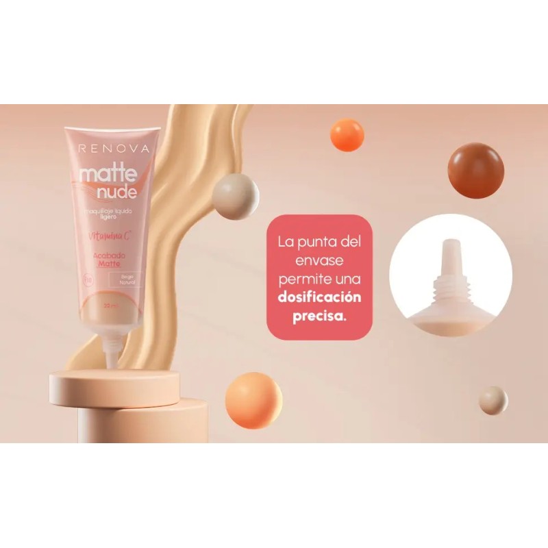 Maquillaje Liquido Matte Nude Vitamina C Fps18 Renova