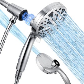 High Pressure Magnetic Shower Head with handheld - 10 Spray Modes, Adjustable Bracket, 5" Large Face, Built-in Power Wash for Bathroom Cleaning, Handheld Showerhead with 60" LeakProof Hose