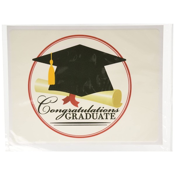 1/4 Sheet ~ Congratulations Graduate Graduation Cap ~ Edible Cake/Cupcake Topper - D973