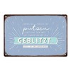 Grafik-Werkstatt Retro Tin Saying Sign | Wall Decoration | Cleaning, Blue, groß