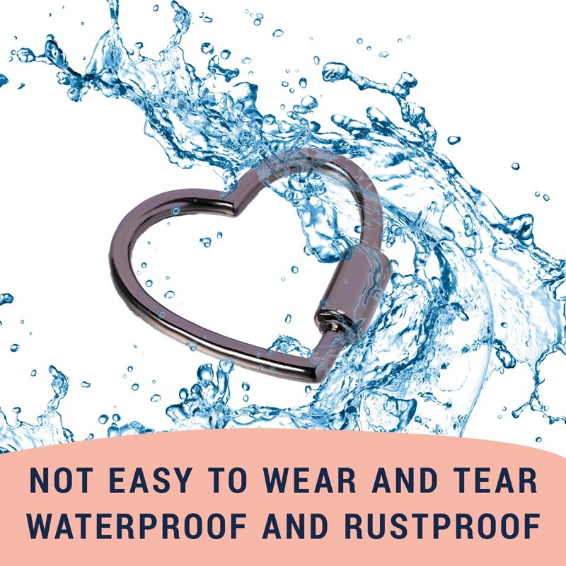 GEDEUBAN 8 PCS Cute Heart Carabiner, Cool Keychain Clip Hook