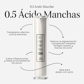 Rigenera R.05 Ácido Manchas, Suero Despigmentante con Arbutina, Ácido Kójico, Azeloglicina y Hamamelis – Reduce Manchas, Melasma y Poros Visibles (15 