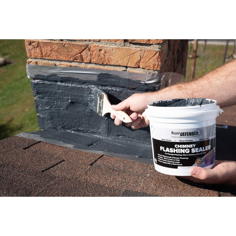 MasonryDefender Chimney Flashing Sealer - Flexible Chimney Sealant Protects Against
