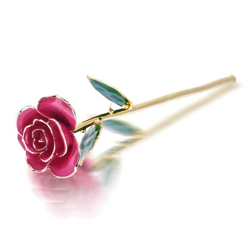 Beautiful Elegant Everlasting Gold Plated Rose Flower Valentine's Gift Red