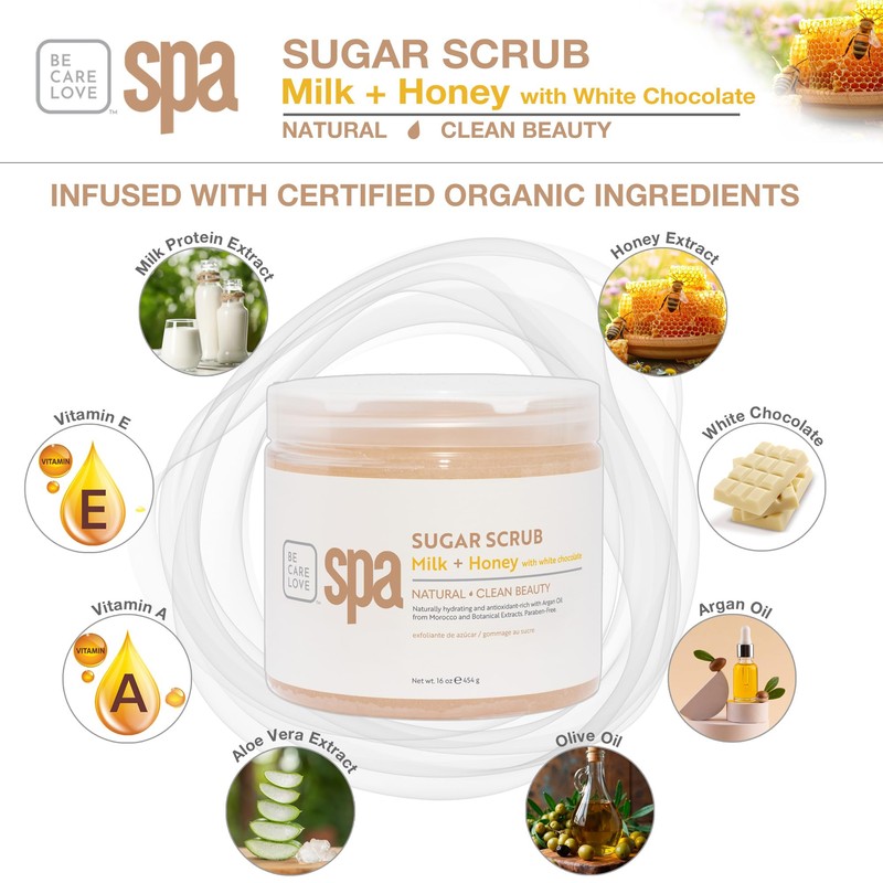 BCL SPA sugar scrub | organic Milk and Honey with