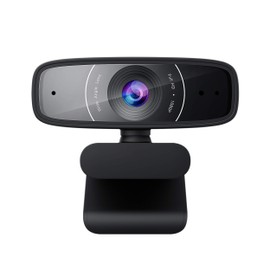 ASUS Webcam C3 Full HD USB Camera 1080p Resolution 30FPS Beamforming Microphone 360° Rotation Compatible with Skype, Teams and Zoom