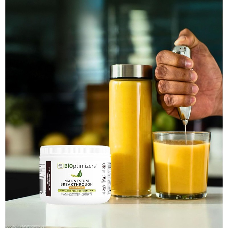 BIOptimizers Magnesium Breakthrough Drink - 8 Forms of Magnesium, Electrolytes,