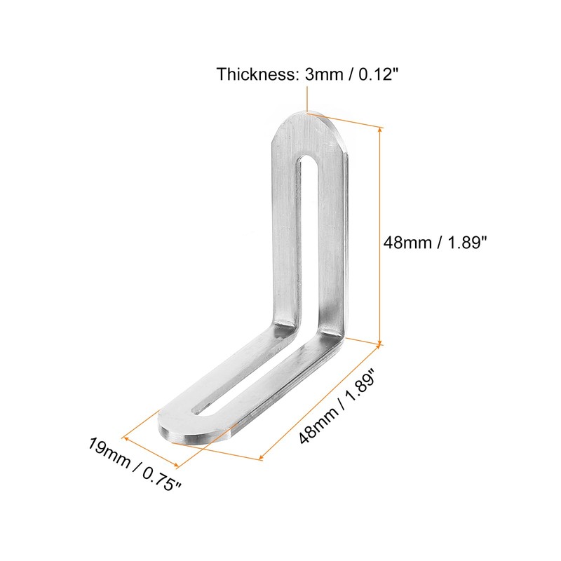sourcing map Adjustable Corner Code, 4Pcs 48x48mm - Stainless Steel