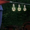 Solarlampe Solarleuchte Gartenlampe Hängelampe Dekoleuchte Terrasse, IP44 Akku, Edelstahl Glas
