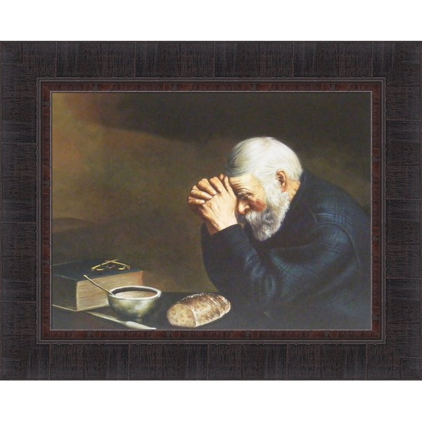 Home Cabin Décor Grace by Eric Enstrom 17x21 Daily Bread Man Praying at Dinner Table Religious Pray Framed Art Print Picture