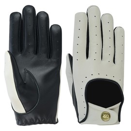 BTR BORN TO RACE Women Ladies Leather Driving Gloves Chauffeur Full Finger Car Driving Motorcycle Bikers Riding Gloves (Bone White, M)