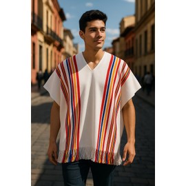 Gamboa Mexican Argentine Colombian Ponchos for Men Sarape Pancho Men Sarapes Costume Outfit Poncho Hombre