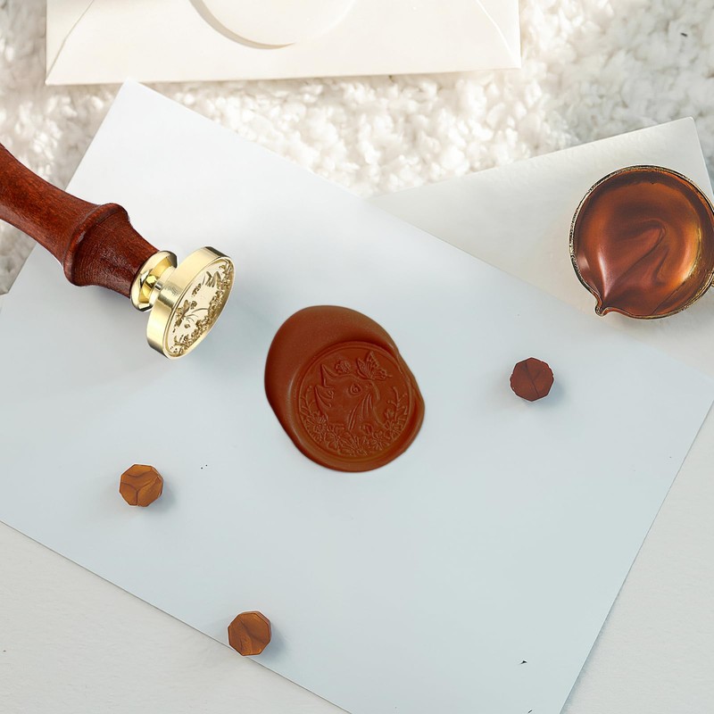 LALAFINA Vintage Wax Seal Stamp Set for Envelopes Invitations Letters