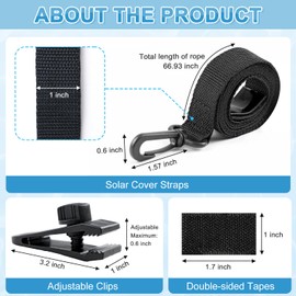 OMKSIH 24 Pcs Pool Solar Cover Reel Attachment Kit Solar Cover Straps Inground Pool Solar Cover Straps and Clips Solar Blanket Straps Kit Including 8 Straps with Hooks 8 Clips and 8 Touch Fastener