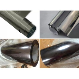 AUTOGOODY 96" x 60" Dark Chrome Mirror Black Vinyl Film Wrap Sticker Stretchable 8ft x 5ft