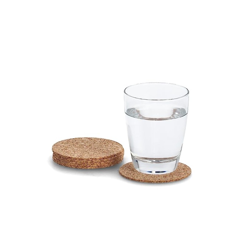 Zeller 1090 Cork Coasters Set Of 6 Diameter 9.5 cm