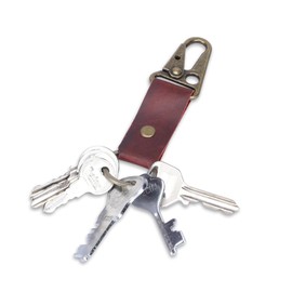 Antiq Leather Valet Keychain with Belt Loop, Tactical HK EDC Clip Fob Keychain, Key Holder, Key Case for Men and Women (Red)